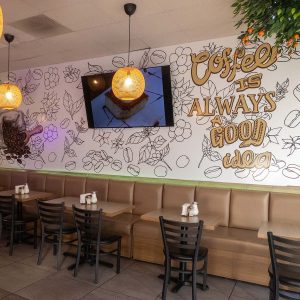 venga pues inside coffee is always good